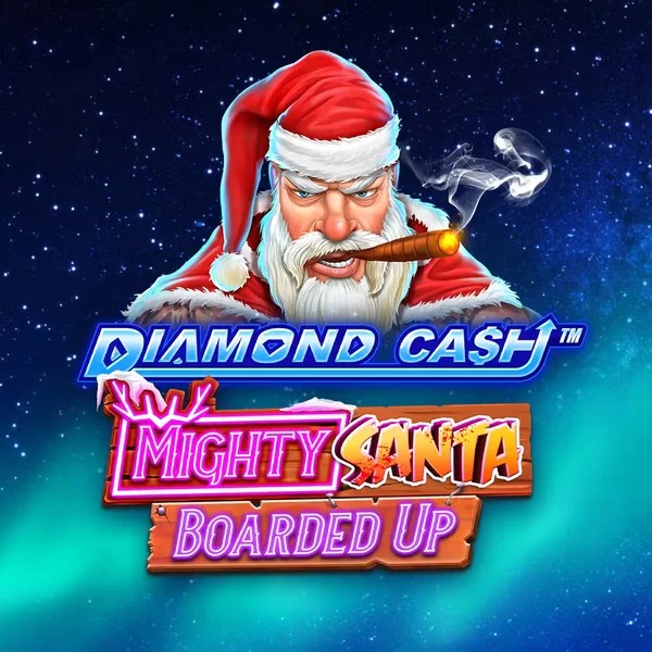 Diamond Cash Mighty Santa Boarded Up casino game by Greentube – featured logo at Spin Dynasty Casino