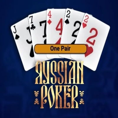 Russian Poker slot logo by OneTouch Games at Spin Dynasty Casino